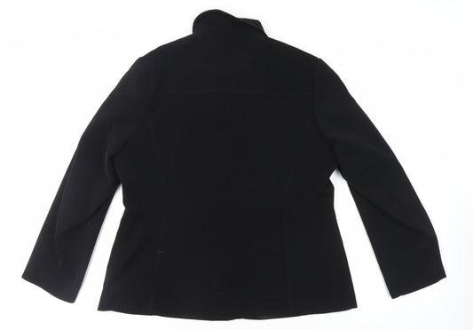 AMARANTO Womens Black Jacket Blazer Size 18 Button