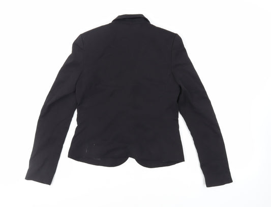 H&M Womens Black Jacket Blazer Size 6 Button