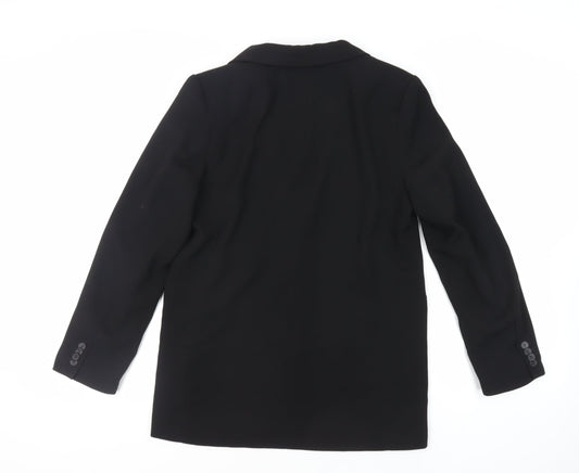 H&M Womens Black Jacket Blazer Size S Button