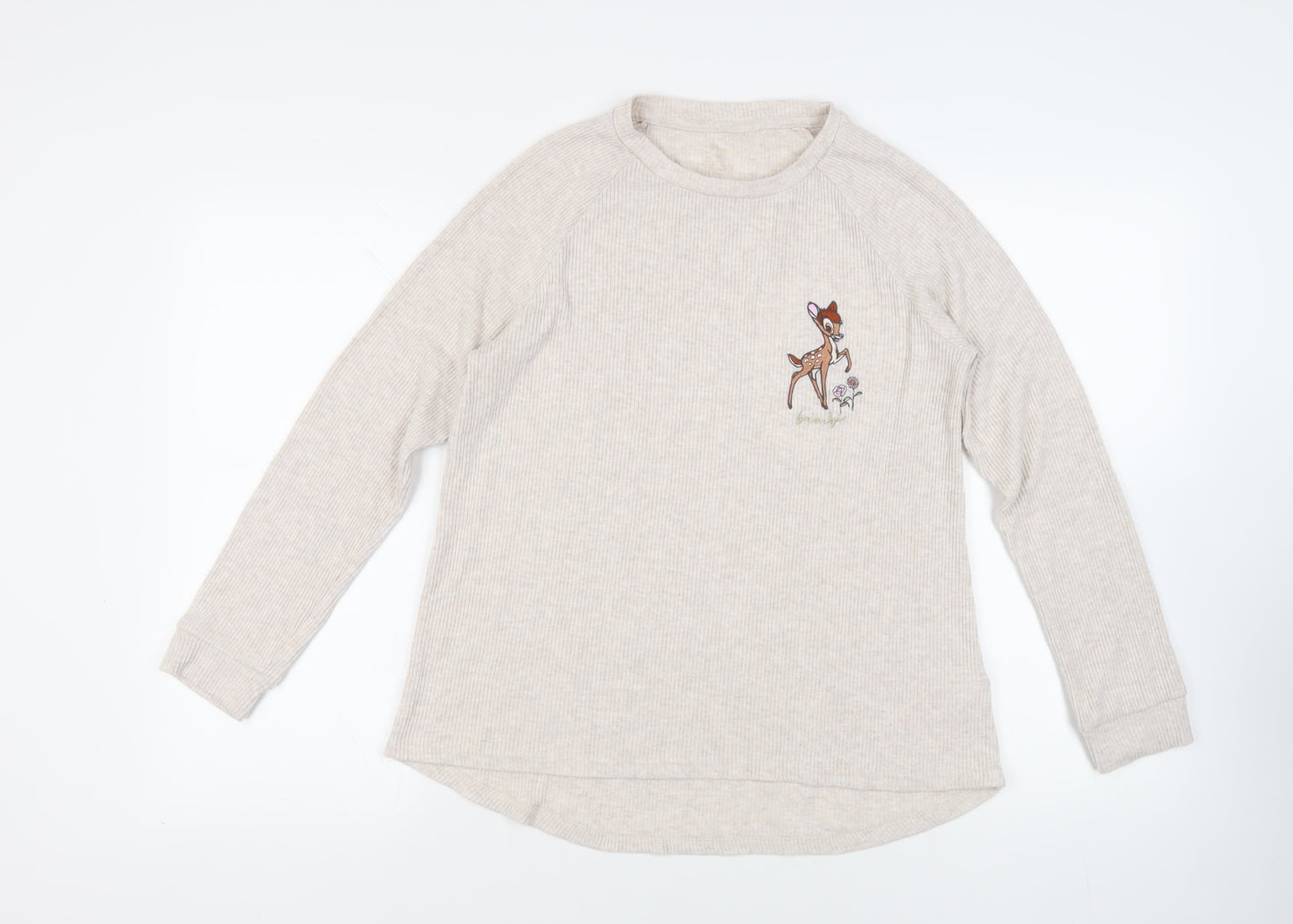 Disney Womens Beige Polyester Pullover Sweatshirt Size M Pullover - Bambi