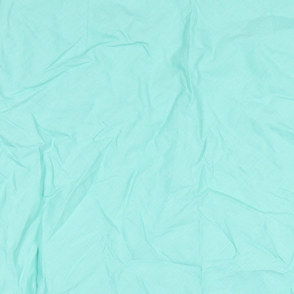 Peter Hahn Womens Green Linen A-Line Skirt Size 16 Zip