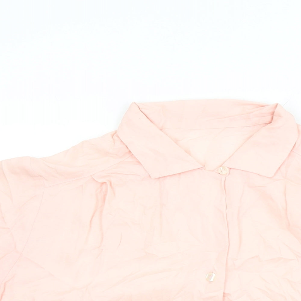 St Michael Womens Pink Viscose Basic Button-Up Size 12 Collared