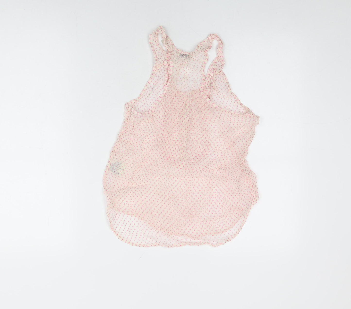 Jack Wills Womens Pink Polka Dot Viscose Basic T-Shirt Size 8 Round Neck