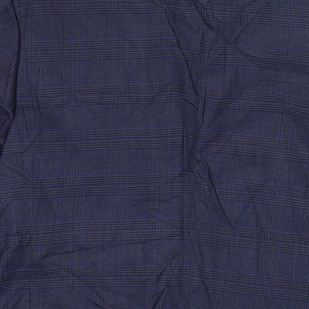Marks and Spencer Mens Blue Check Wool Jacket Suit Jacket Size 44 Regular