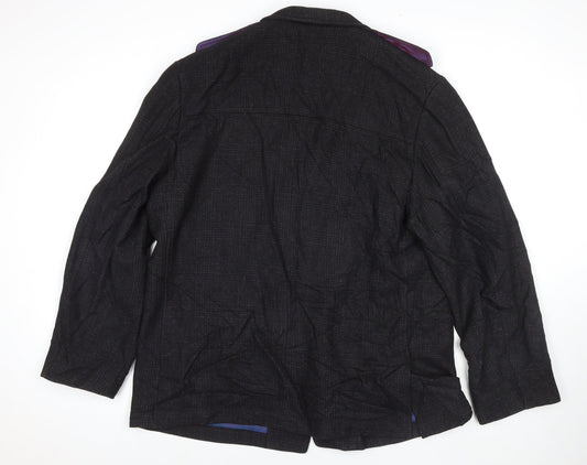Marks and Spencer Mens Black Pea Coat Coat Size XL Button