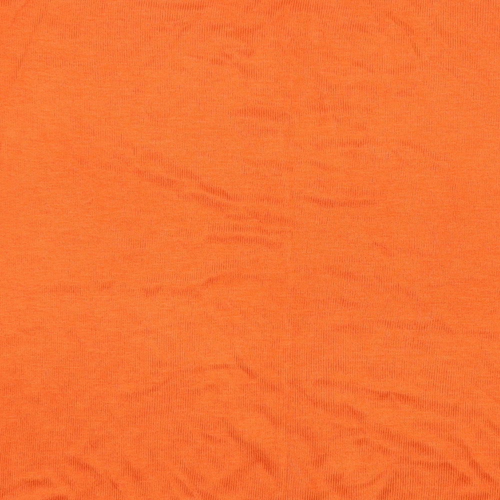 Marks and Spencer Womens Orange Round Neck Viscose Pullover Jumper Size L