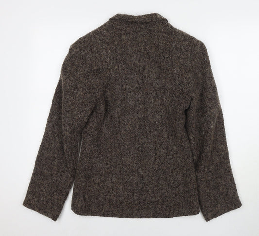 Monsoon Womens Brown Pea Coat Coat Size 10 Button