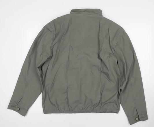 Marks and Spencer Mens Green Bomber Jacket Coat Size L Zip