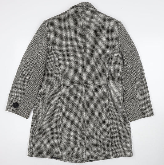 BHS Womens Grey Overcoat Coat Size 12 Button
