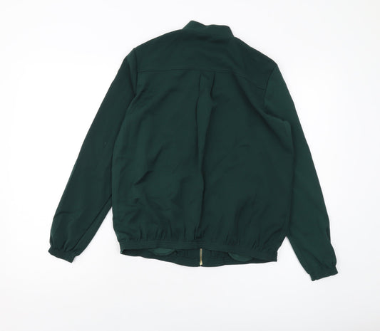 Nina Leonard Womens Green Bomber Jacket Jacket Size XS Zip