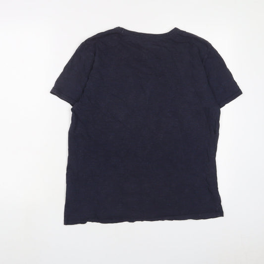 Lee Womens Blue Cotton Basic T-Shirt Size M Crew Neck