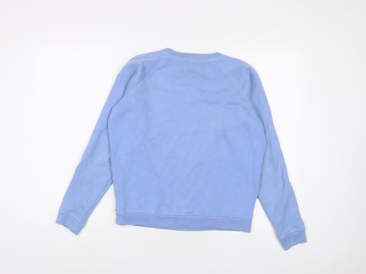 Jack Wills Womens Blue Cotton Pullover Sweatshirt Size 6 Pullover - Logo, Embroidered