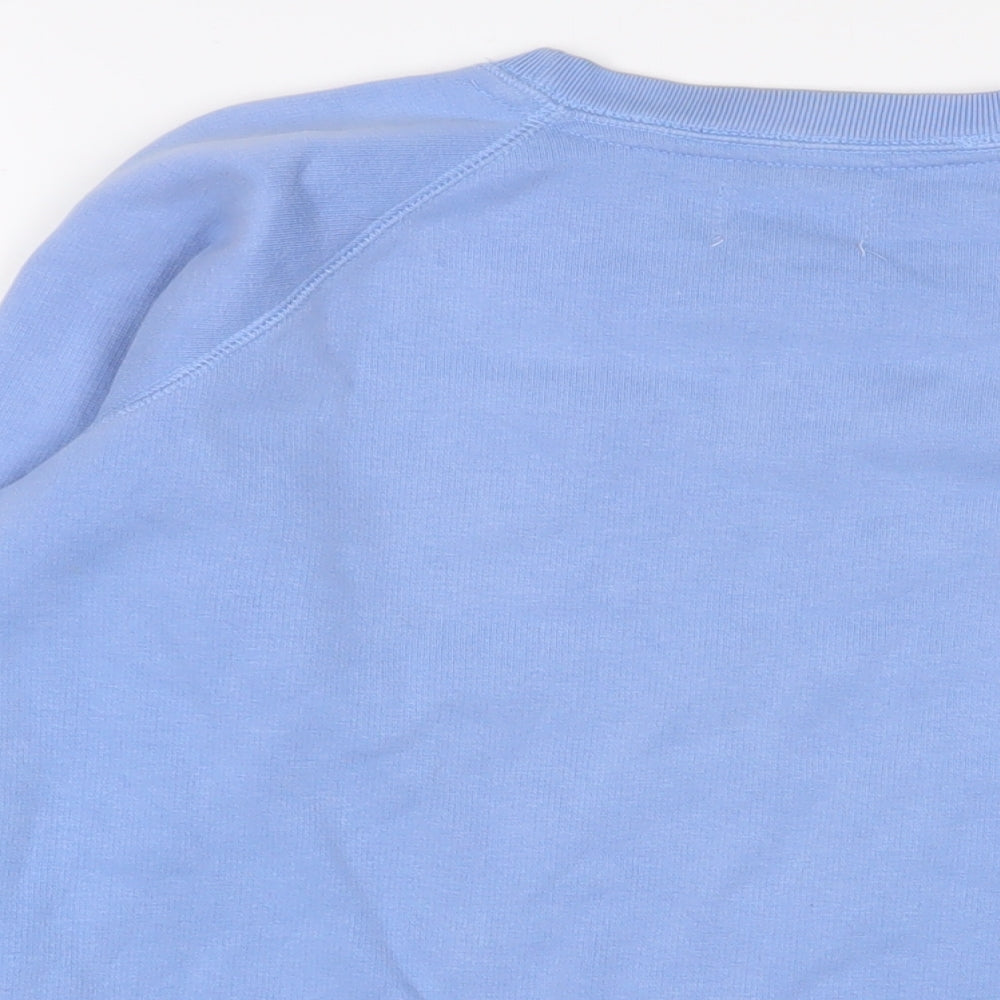 Jack Wills Womens Blue Cotton Pullover Sweatshirt Size 6 Pullover - Logo, Embroidered