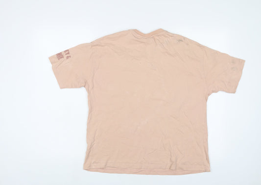 Disney Womens Pink Cotton Basic T-Shirt Size M Crew Neck - Mickey Mouse