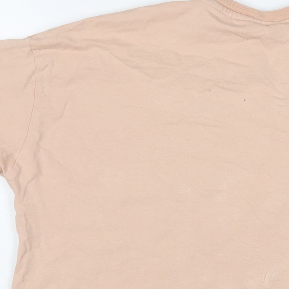Disney Womens Pink Cotton Basic T-Shirt Size M Crew Neck - Mickey Mouse