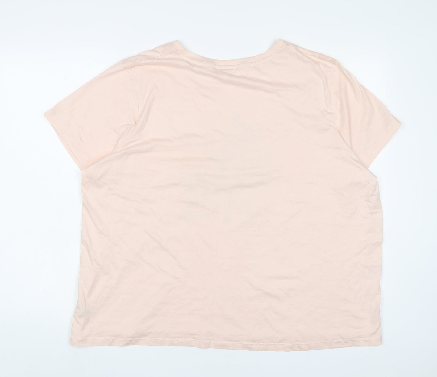 Disney Womens Pink Cotton Basic T-Shirt Size 20 Crew Neck - Bambi
