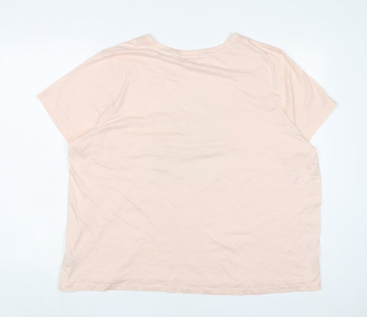 Disney Womens Pink Cotton Basic T-Shirt Size 20 Crew Neck - Bambi