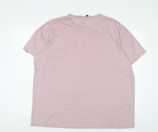 ellesse Womens Purple Cotton Basic T-Shirt Size XL Crew Neck - Logo, Embroidered