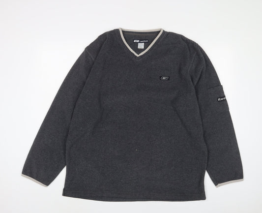Reebok Mens Grey Polyester Pullover Sweatshirt Size L