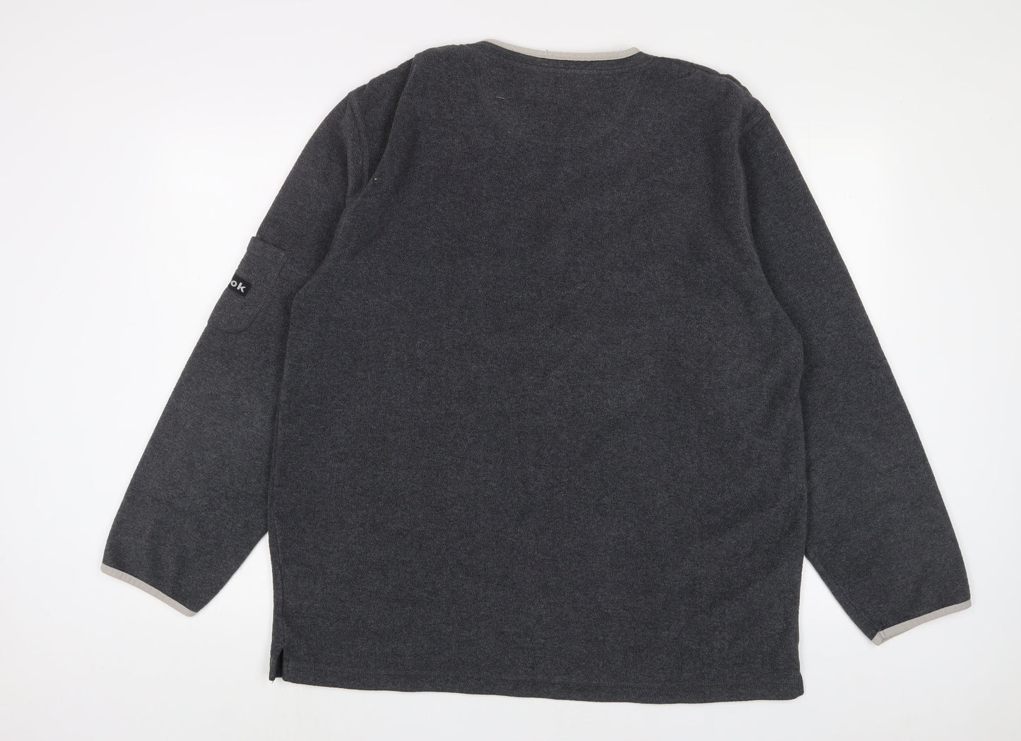 Reebok Mens Grey Polyester Pullover Sweatshirt Size L