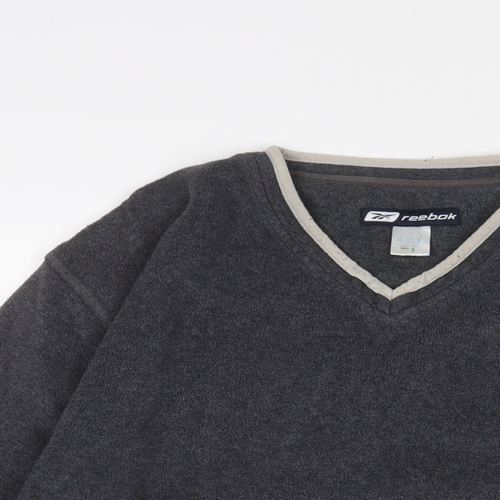 Reebok Mens Grey Polyester Pullover Sweatshirt Size L