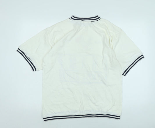 Disney Womens White Cotton Basic T-Shirt Size M Crew Neck - Disney