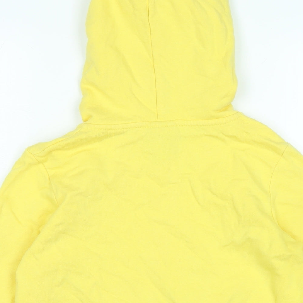 Brand and care label for Hype girls’ yellow jacket, size 9-10, years zip - hype