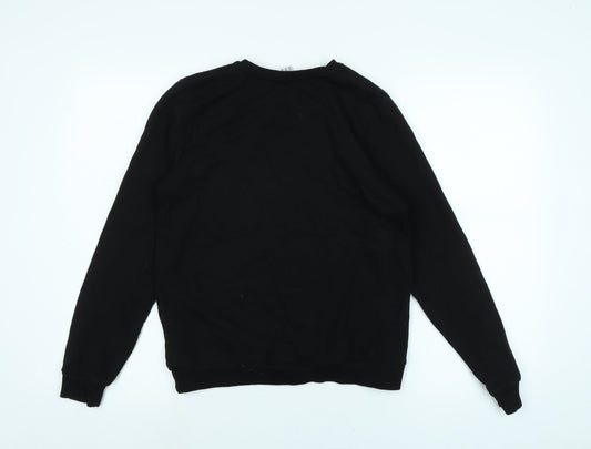 Disney Womens Black Cotton Pullover Sweatshirt Size 8 - Disney