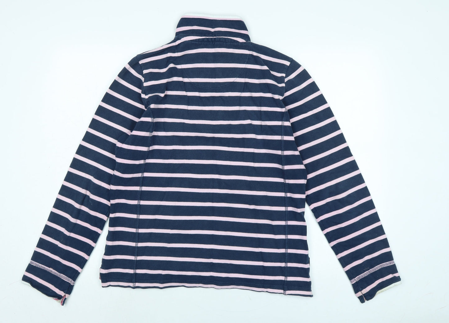 Crew Clothing Womens Blue Mock Neck Cotton Pullover Jumper Size 10 - Crewe Clothing