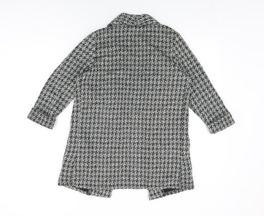River Island Womens Grey Geometric Jacket Blazer Size 8 - Houndstooth