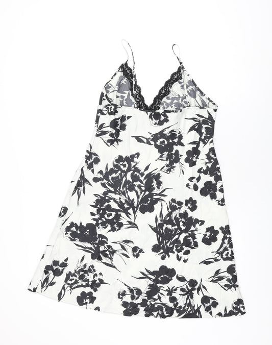 Marks and Spencer Womens White Floral Polyester Top Dress Size 14