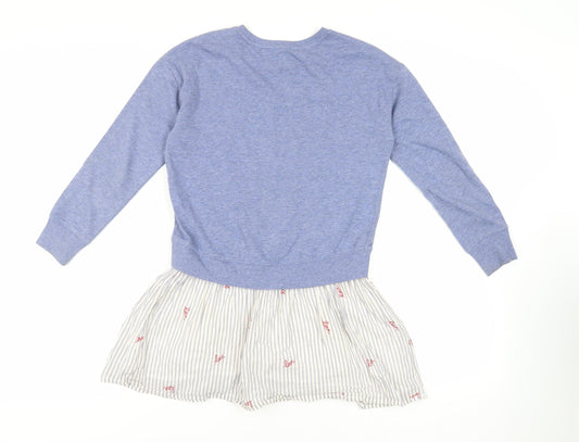 Gap Girls Blue Cotton Tunic Sweatshirt Size 10 Years Pullover