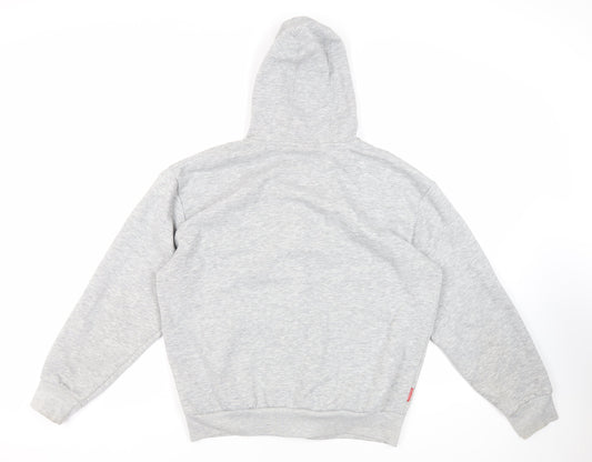 Slazenger Mens Grey Polyester Full Zip Hoodie Size L - Logo Pockets