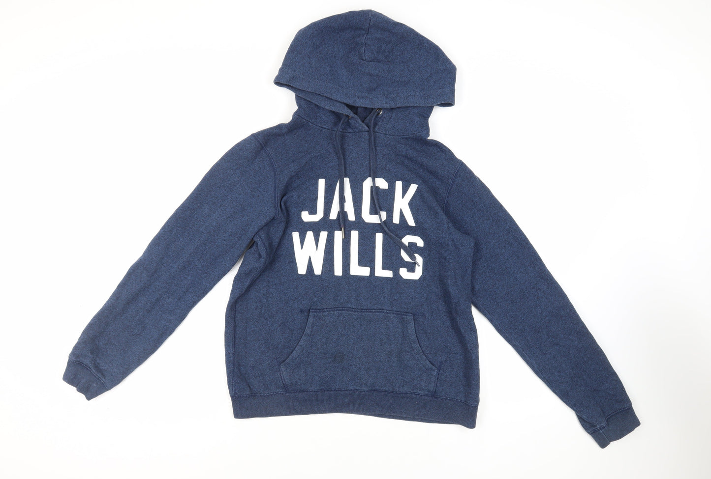 Jack Wills Womens Blue Cotton Pullover Hoodie Size 14 Pullover - Logo Pockets