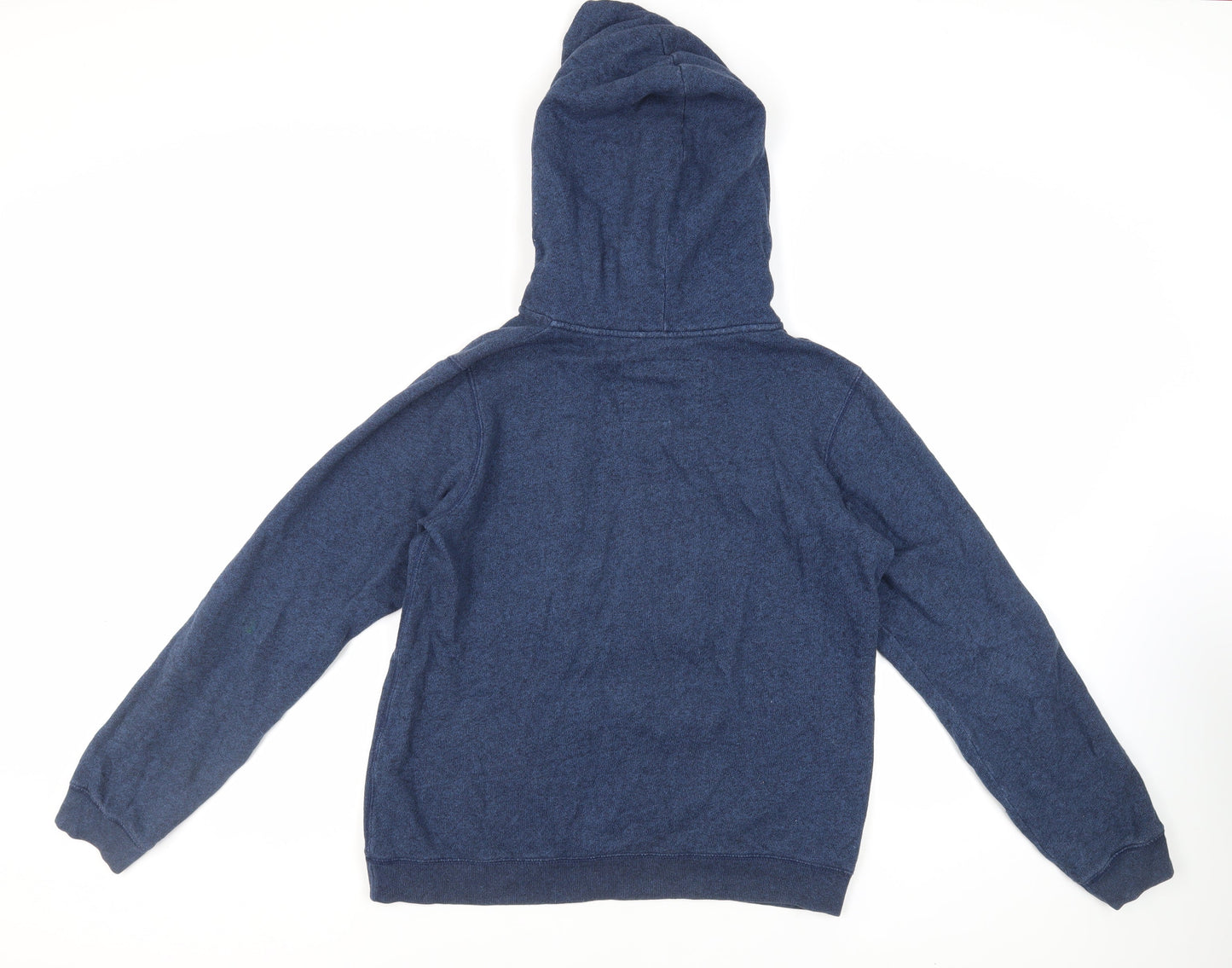 Jack Wills Womens Blue Cotton Pullover Hoodie Size 14 Pullover - Logo Pockets