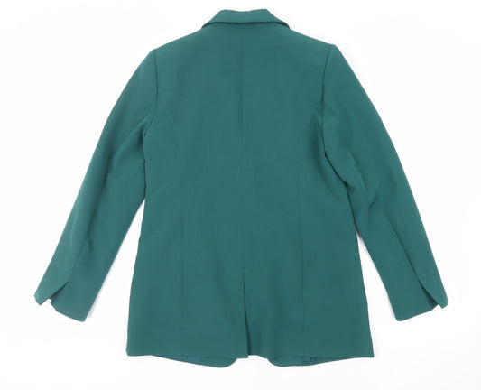 M&Co Womens Green Jacket Blazer Size 10 Button