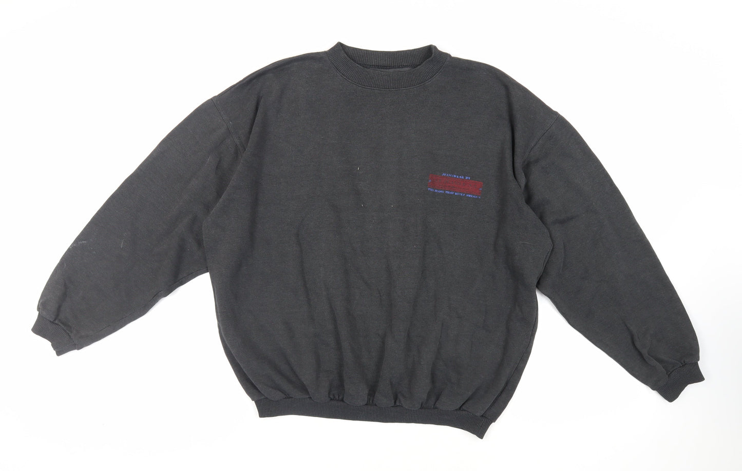 Lee Mens Grey Cotton Pullover Sweatshirt Size L - Vintage Logo