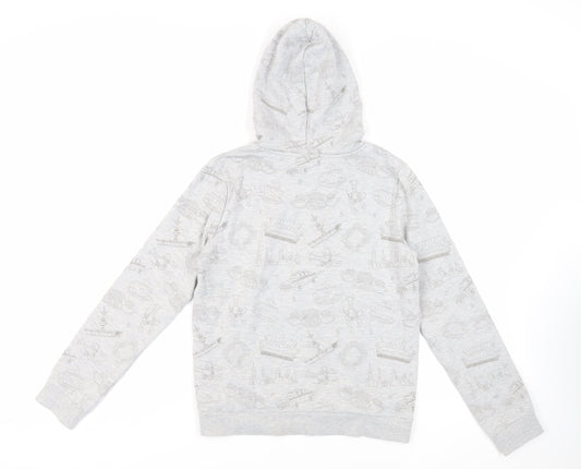 Friends Girls Grey Geometric Cotton Pullover Hoodie Size 14 Years Pullover