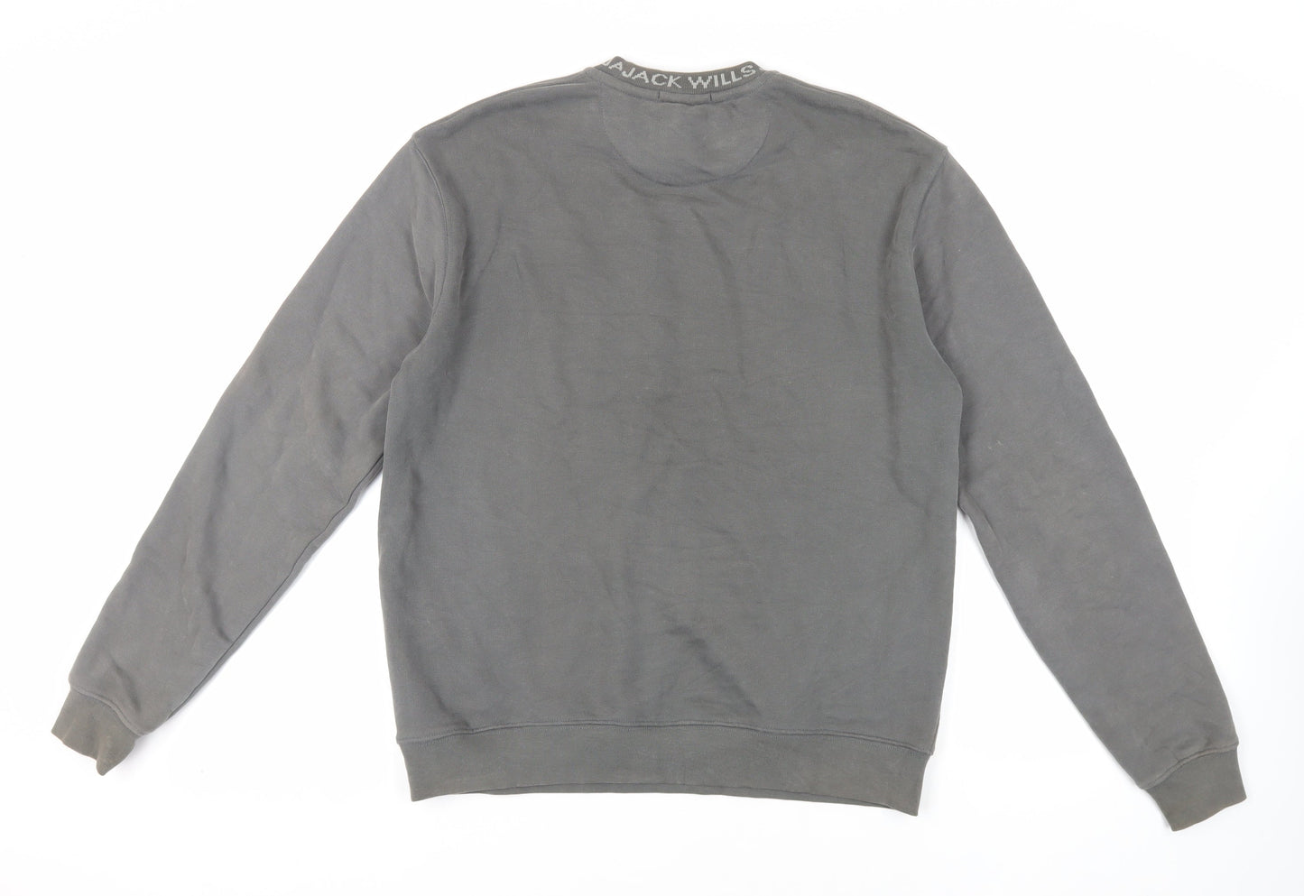 Jack Wills Mens Grey Cotton Pullover Sweatshirt Size S - Logo