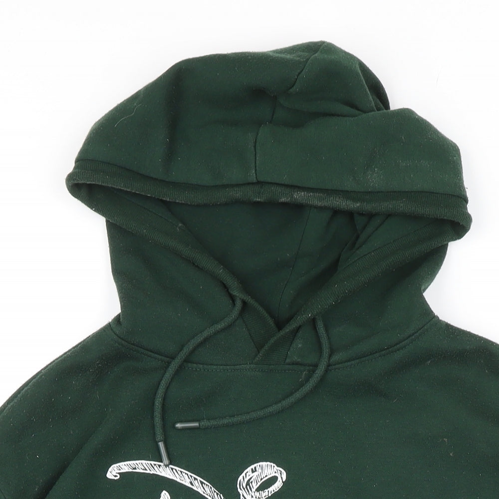 Disney Womens Green Polyester Pullover Hoodie Size S