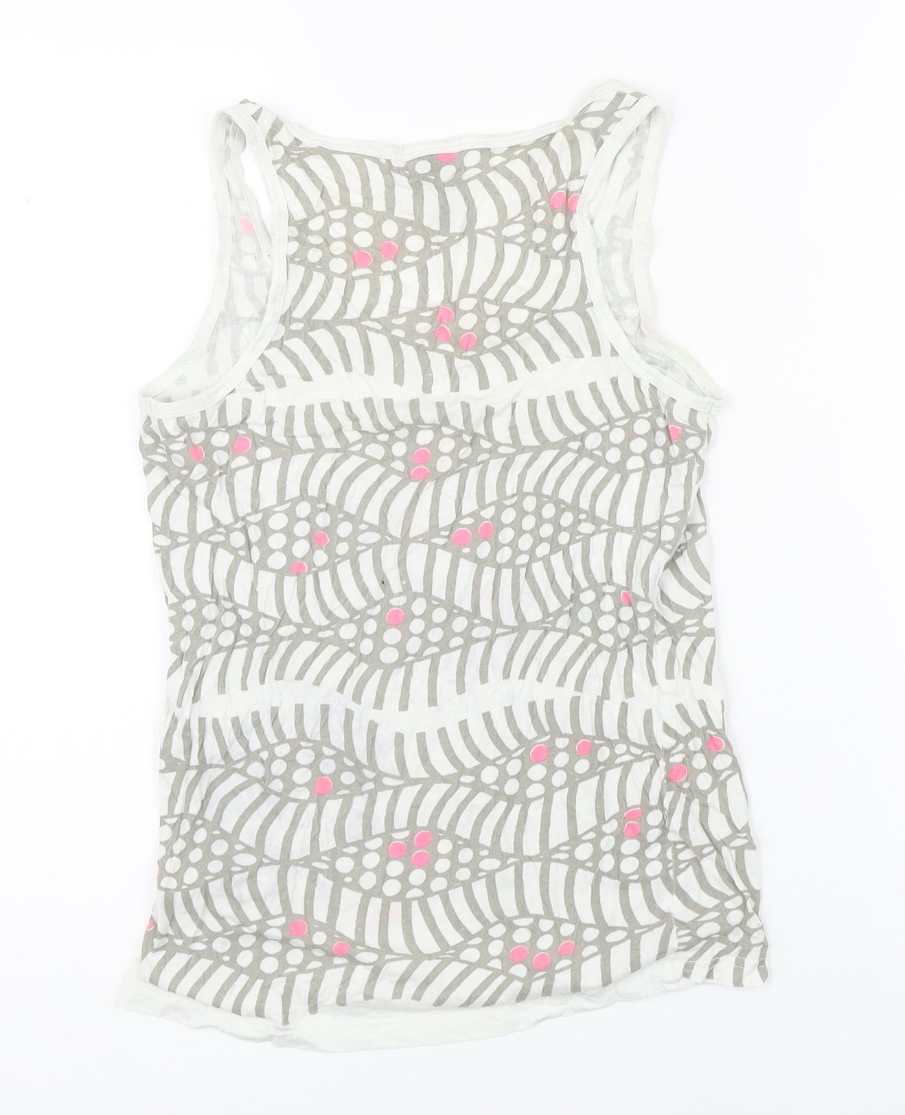 Top Shop Womens Multicoloured Geometric 100% Cotton Basic Tank Size 10 Scoop Neck
