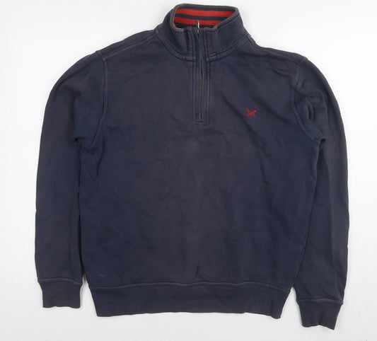 Additional front view of Crew Clothing Blue Cotton Pullover Sweatshirt, size M