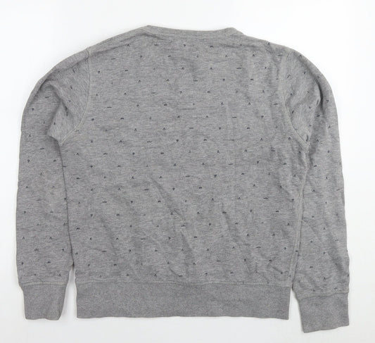 Jack Wills Womens Grey Geometric Cotton Pullover Sweatshirt Size S Pullover