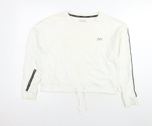 Jack Wills Womens White Cotton Pullover Hoodie Size 10 Pullover - Logo
