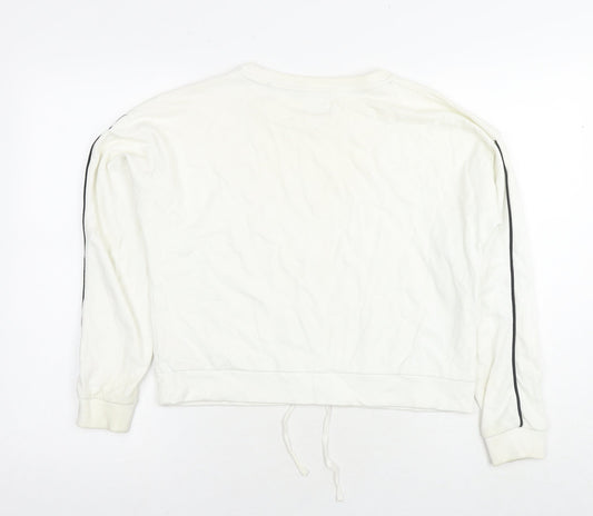 Jack Wills Womens White Cotton Pullover Hoodie Size 10 Pullover - Logo