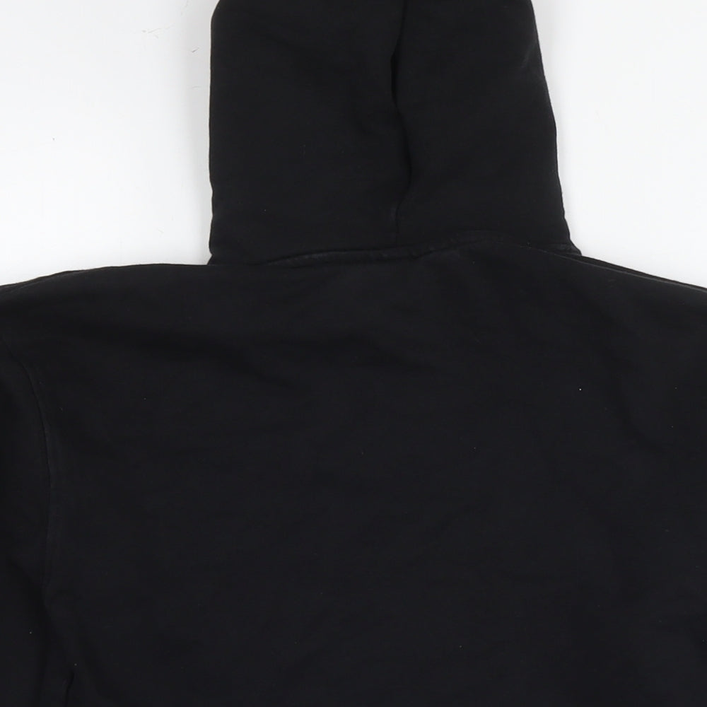 Coulture Womens Black Cotton Pullover Hoodie Size 2XS Pullover - Logo, cropped