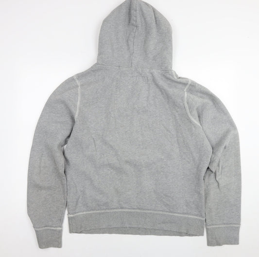 Hollister Mens Grey Cotton Pullover Hoodie Size L - Logo