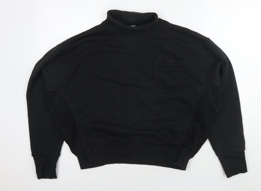 Reebok Womens Black Cotton Pullover Hoodie Size M Pullover