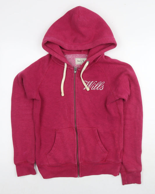 Jack Wills Womens Purple Cotton Full Zip Hoodie Size 8 Zip