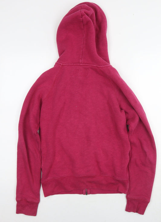 Jack Wills Womens Purple Cotton Full Zip Hoodie Size 8 Zip
